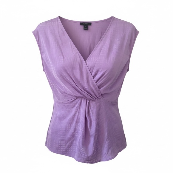 Halogen Tops - Halogen Lavender Purple Sleeveless V-Neck Twist Front Blouse Medium Spring